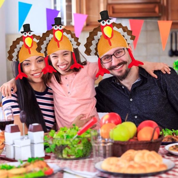 

thanksgiving turkey hat new festival celebration creative lovely party stage perform masquerade cosplay decorative accessories, Blue;gray