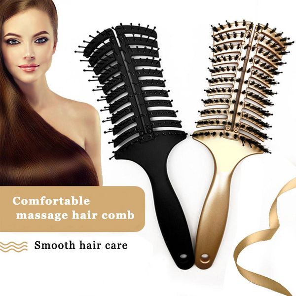 

hair curly plastic comb brush home salon comb brush tools straight scalp styling massage hairdressing hair brush uqprz hairclippersstore, Silver