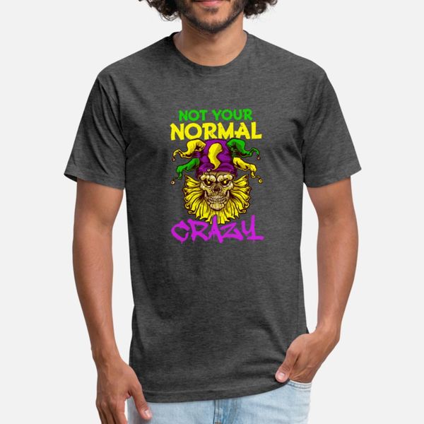 

mardi gras not your normal crazy jester mask mardi t shirt men designs tee shirt round collar cool fitness casual summer style trend, White;black
