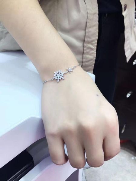 

fashion jewelry snow flower bracelet bangle cute women summer cubic zirconia bracelet jewelry, Black