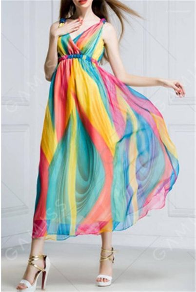 

casual dresses fashion casual womens clothing summer wommer designer chiffon dresses deep v neck sleeveless female, Black;gray