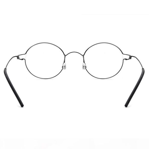 

wholesale-titanium alloy men women glasses frame ultralight round optical eyeglass oculos eyewear demasculino prescription, Black