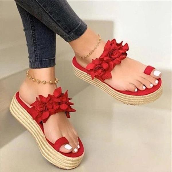 

2020 women sandals summer shoes women slipper flower indoor outdoor flip-flops platform sandals female slippers plus size, Black