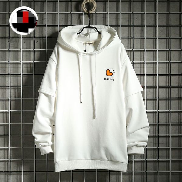 

2020 mens designer hoodies men sweatshirt off turn-down stripe fit loose casual cotton black white couple hoodie clothes size m-3xl