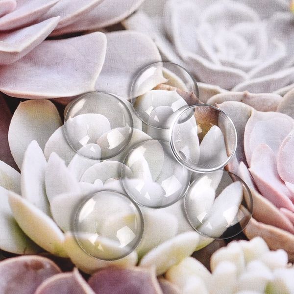 

50pcs/lot 18mm round cabochons transparent glass clear flat back for diy pendant findings jewelry making handmade accessories