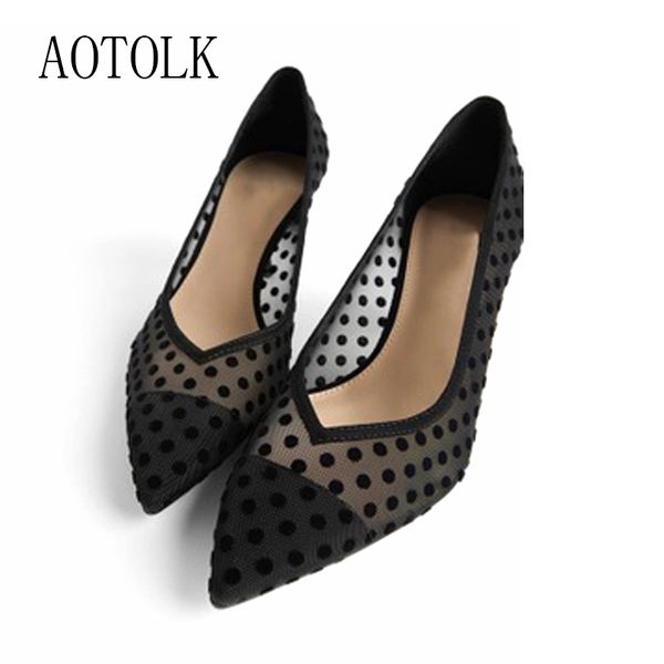 

высокие каблуки обувь для женщин неглубоких lace сексуального платья обуви пятна точка toe партии насосы 2020 лета осень нью высоких каблуко, Black