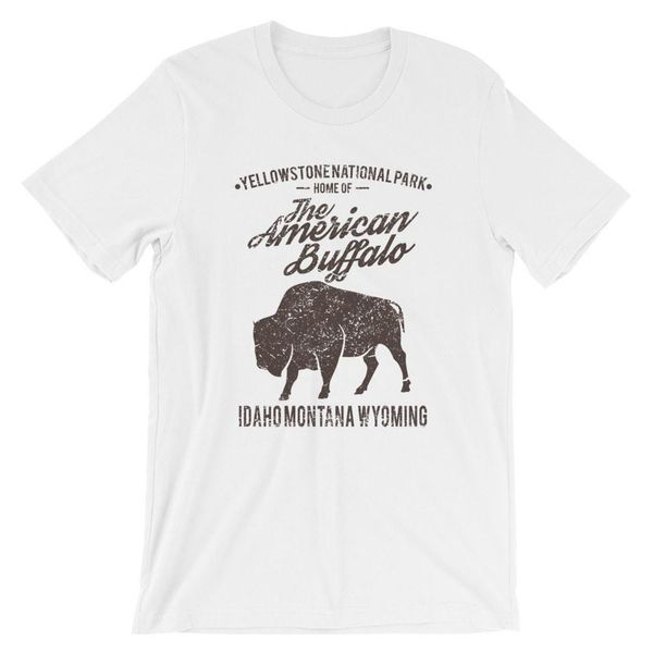 

the american buffalo t-shirt. yellowstone park 100% cotton premium tee new cotton harajuku fashion classic tee shirt