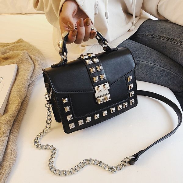 

spring handbags women bags shoulder malas de senhora femme fashion rivet flap messenger leather 2020 ladies bag