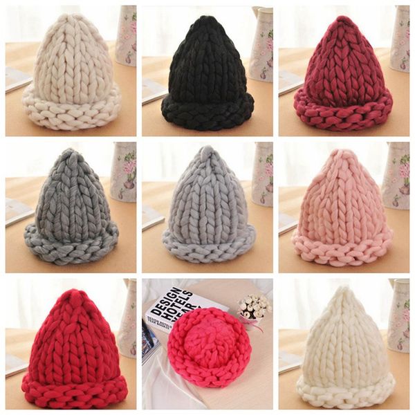 

simple girl casual cotton rushed new fashion female winter wool hats hand coarse knitted hat for women beanies, Blue;gray