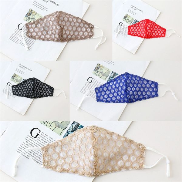 

anti dust face mask lace earloop fashion mouth respirator washable protect reusable mascarilla purity color foldable 3 5hh b2