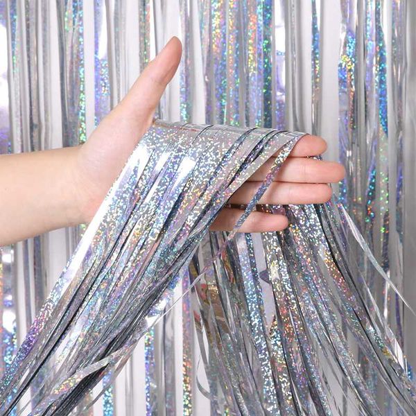 

glitter gold tinsel fringe foil curtain bachelorette party backdrop curtains birthday wedding decoration anniversary deco
