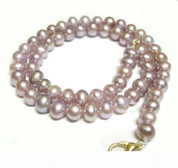

10шт много фиолетовый круглый пресной воды pearl ожерелье омара застежка для ювелирных изделий diy подарков 16inch p10 бесплатная доставка, Silver