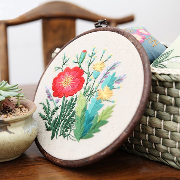 

gift diy materials floral pattern cloth cross stitch embroidery kit hanging home