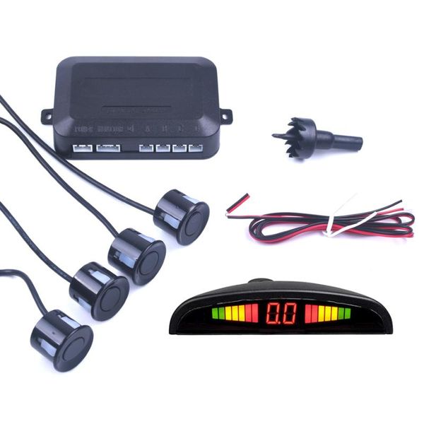 

car auto parktronic led parking sensor with 4 sensors reverse backup car parking radar monitor detector system backlight display