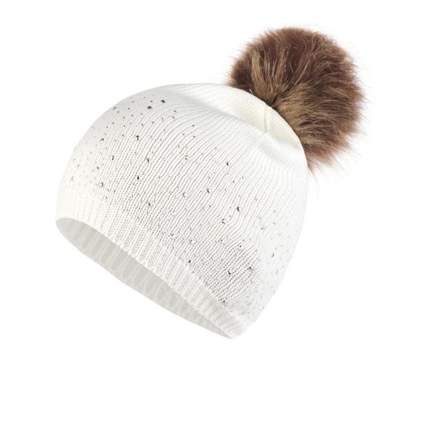 

women elastic autumn winter plush ball fashion daily windproof knitted hat rhinestone studded outdoor soft gifts hemming casual, Blue;gray