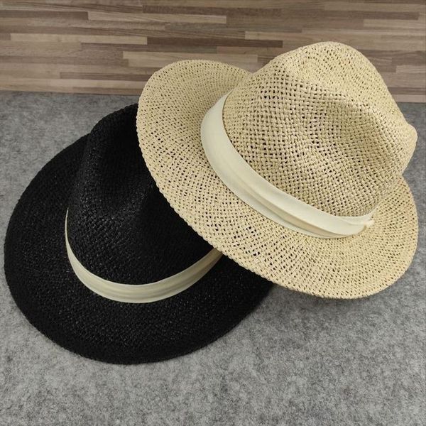 

summer plus size panama hat hollow out straw hat big head men's fedora british style casual fashion women 57cm 59cm 61cm, Blue;gray