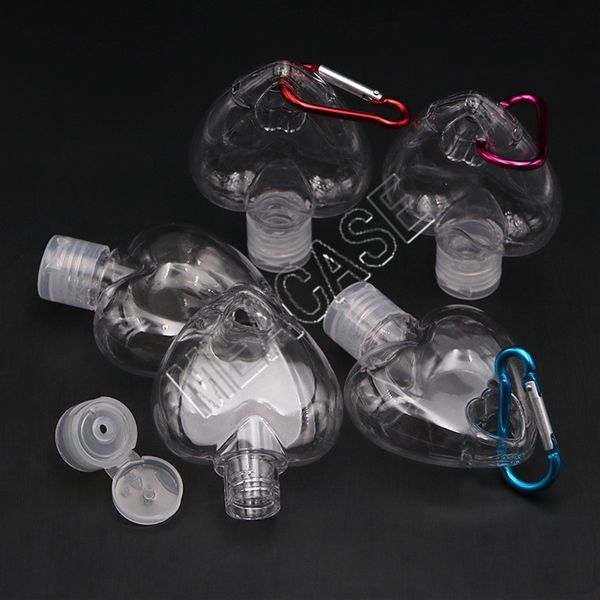 

50ml empty alcohol refillable bottle with key ring hook petg clear transparent plastic hand sanitizer bottle sale d81301