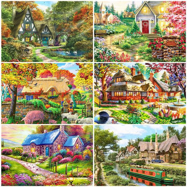 

wall art unframe oil painting by numbers house unique gift diy drawing by numbers on canvas landscape home decoration