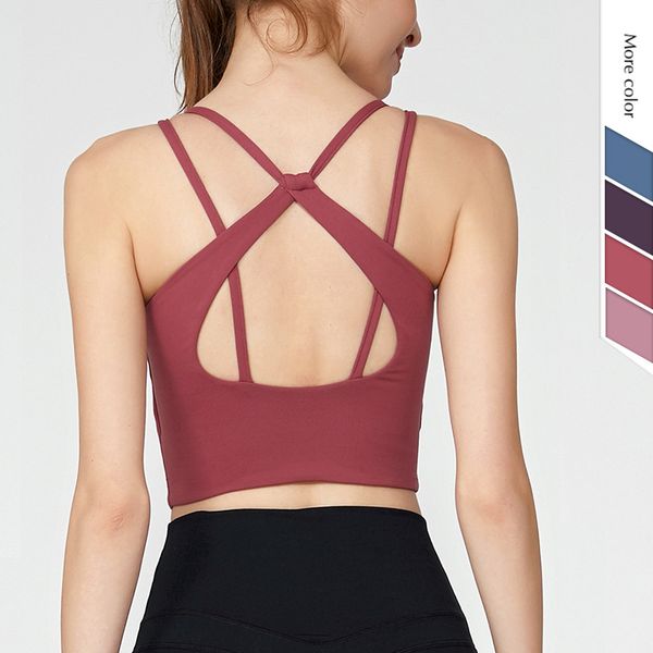 

new quick drying padded push up sport bra vest-type nylon workout bra beauty back shook proof pink with removeable pads, White;black