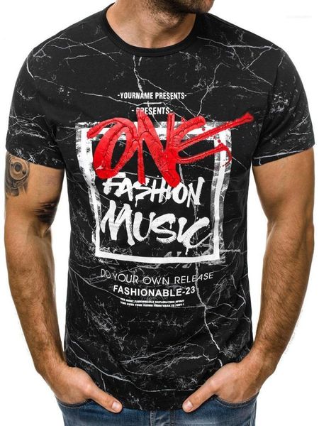 

short sleeved crew neck quick dry t-shirts casual running mens designer mens letter printed tshirts, White;black