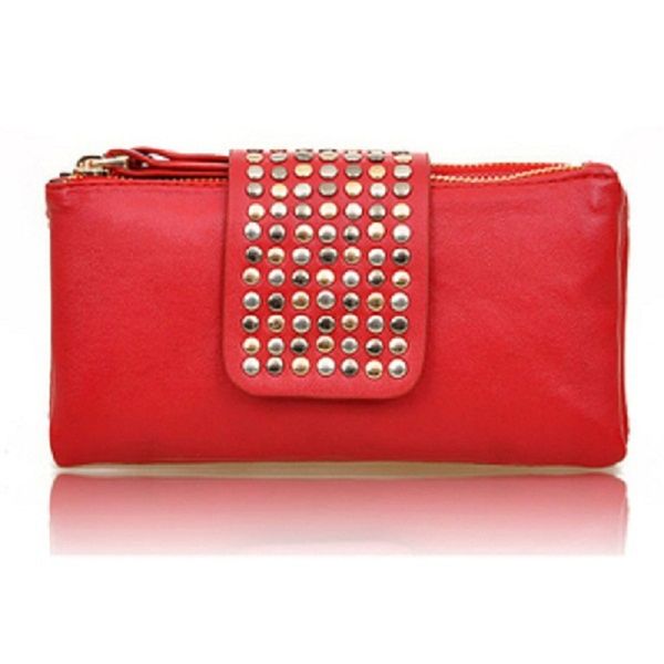 

portefeuille homme fashion rivet sweet ladies wallet 4colors pu leater drop shipping