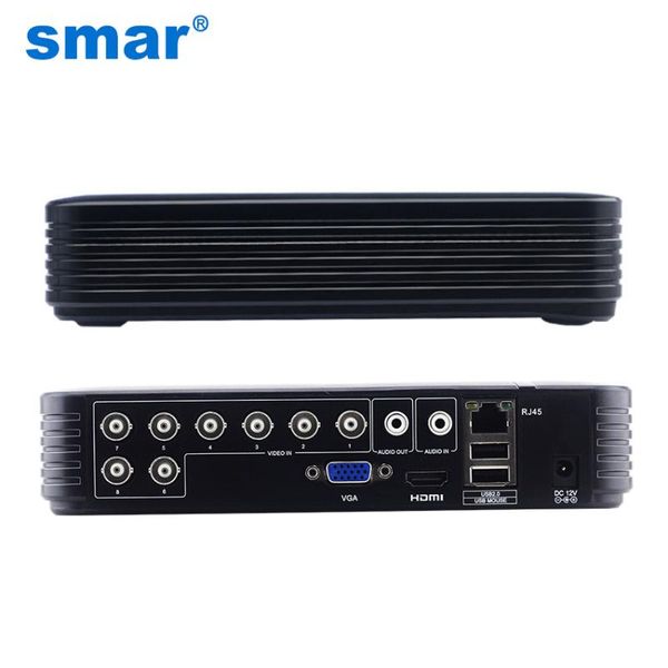 

kits smar mini dvr 8ch 1080n ahd h.264 network video recorder hybrid hd for security camera onvif xmeye p2p 5 in 1, Black;white