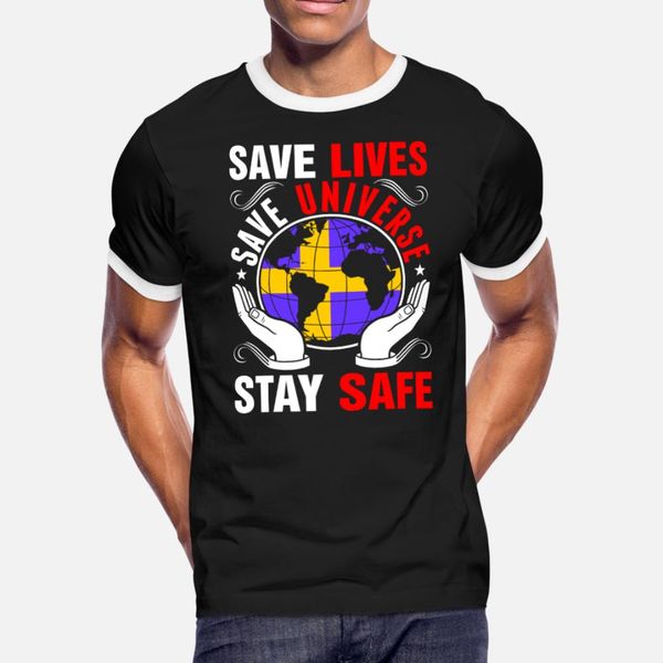 

save lives save universe stay safe swedish t shirt men designer short sleeve crew neck letter cute new fashion spring autumn outfit