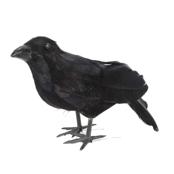 

2pcs яркие crow bird статуя halloween реалистичная черный пернатый вороны декор