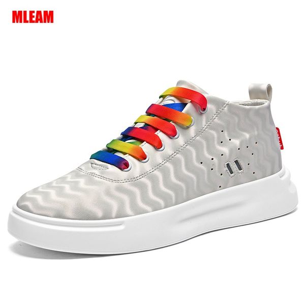 

new shoes for men pu gradient color casual non-slip sneakers walking running brand male footwear plus size 45 zapatillas hombre, Black