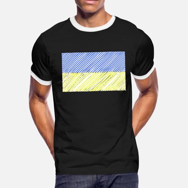 

ukraine flag linear t shirt men customize short sleeve s-3xl trend gift humor spring autumn novelty shirt