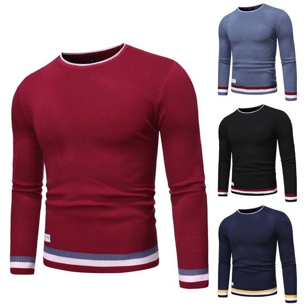

men's sweaters men 2021 spring casual knitted 100% cotton striped pullover autumn fashion o-neck sweater coat 3xl, White;black