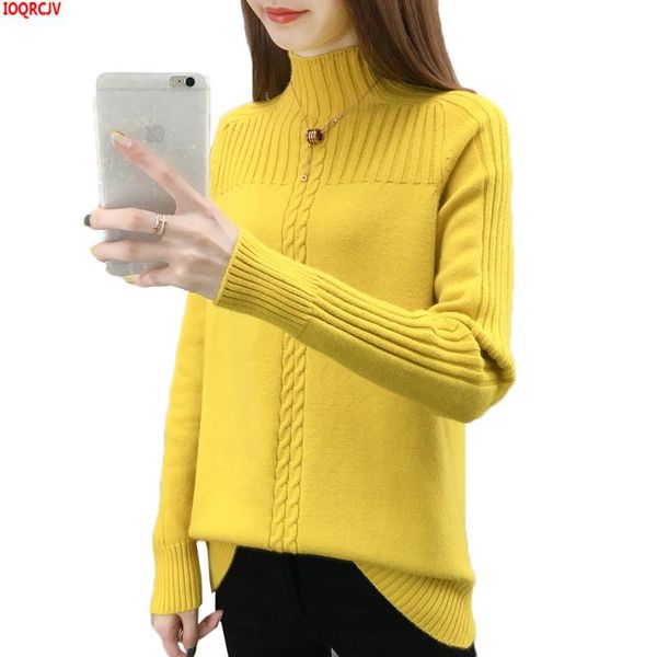 

2020 new turtleneck knitted sweater women winter thick warm long sleeve pullovers and sweaters fashion female jumper w1490, White;black