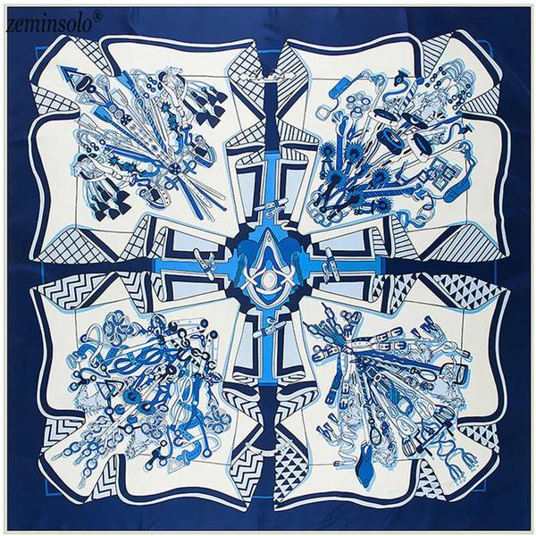 

2020 женщины шелковый шарф wrap satin smooth тонкие шарфы для женщин bandana шали 130 * 130см площадь моды foulard женский хиджаб украл, Blue;gray