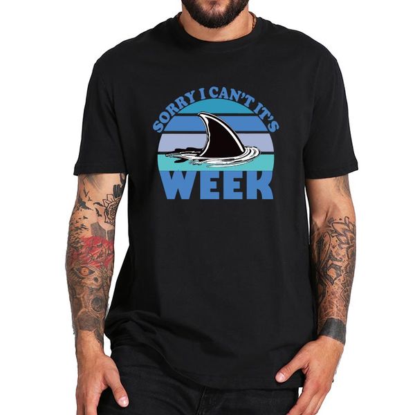 

sorry i can't it's week t shirt vintage shark t shirt sunset animals 100% cotton soft tee