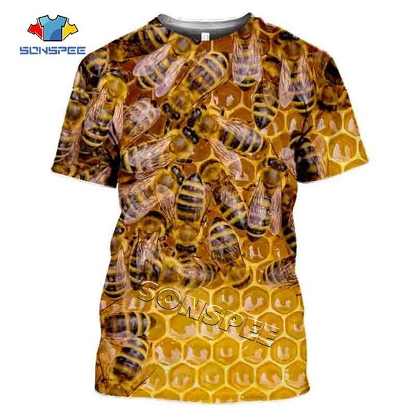 

summer insect bee print 3d print shirts graphic anime oversized men clothing