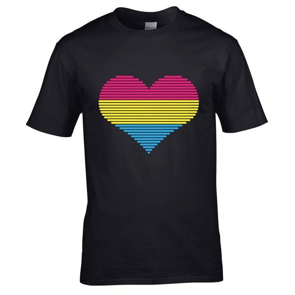 

beautiful retro heart love luv lgbt pansexual pride flag 2019 fashion cotton slim fit short sleeve casual t shirts