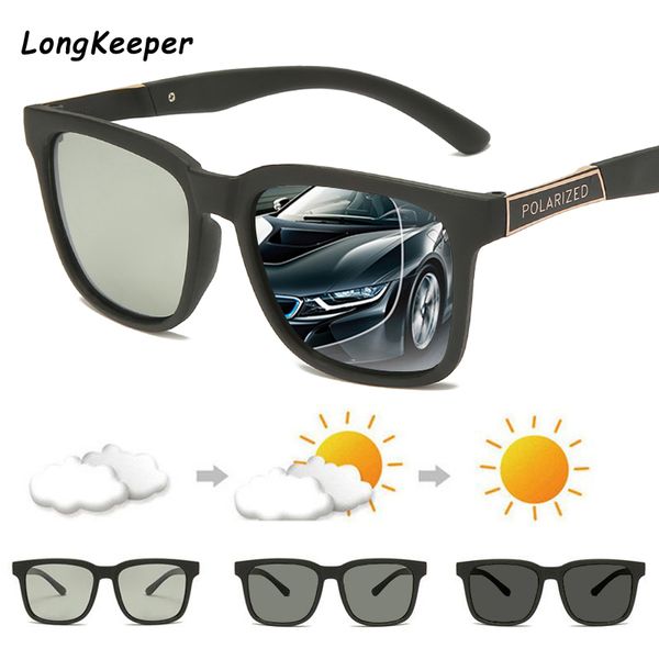 

clissic pchromic sunglasses men women polarized chameleon glasses driving goggles male driver anti-glare sun glasses oculos, White;black