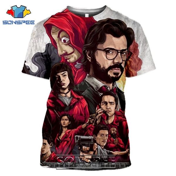 

tv series la casa de papel money heist house of paper 3d print shirts humor horror kawaii men clothing