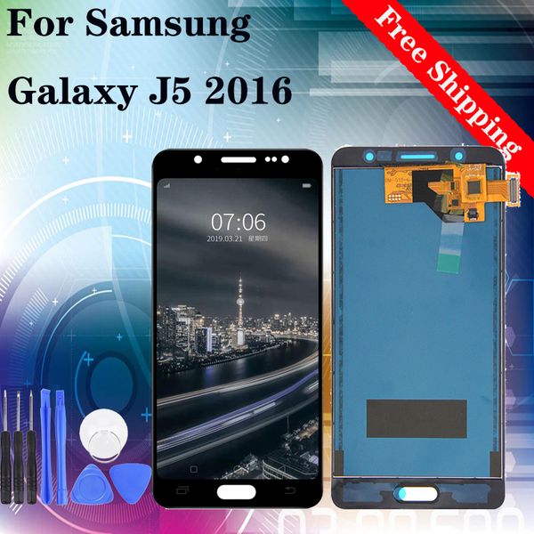 

super amoled дисплей lcd 100% испытало рабочий сенсорный экран ассамблеи для samsung galaxy j5 2016 j510 дисплеи ремонт дисплей инструмент б