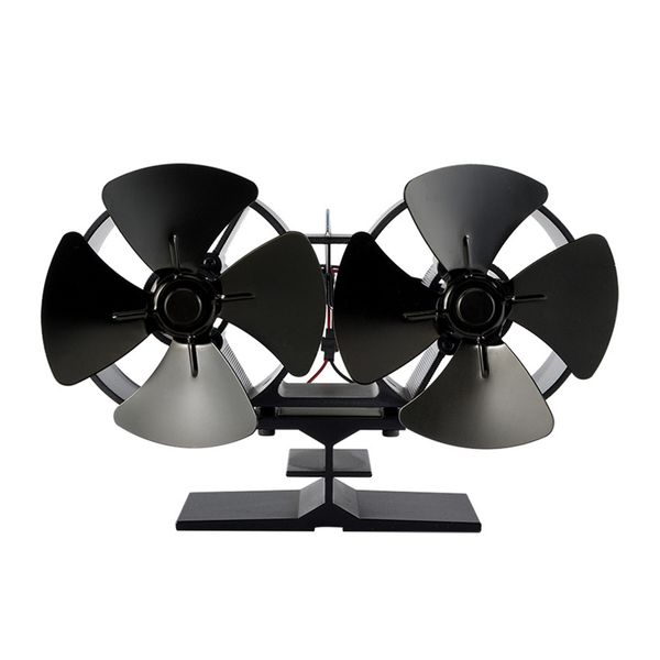 

8 blade fireplace double head stove fan mini high temperature resistant home