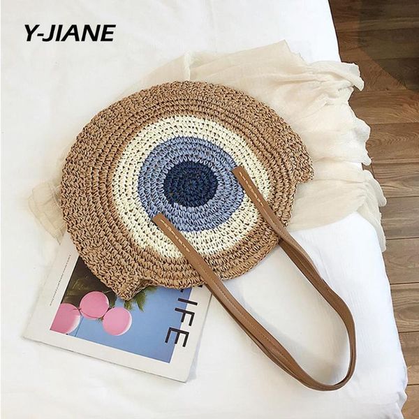

handmade полукруглой rattan тканой соломенной сумки лето женщина посланник crossbody сумка девушка малый пляж сумка 2020 # g3