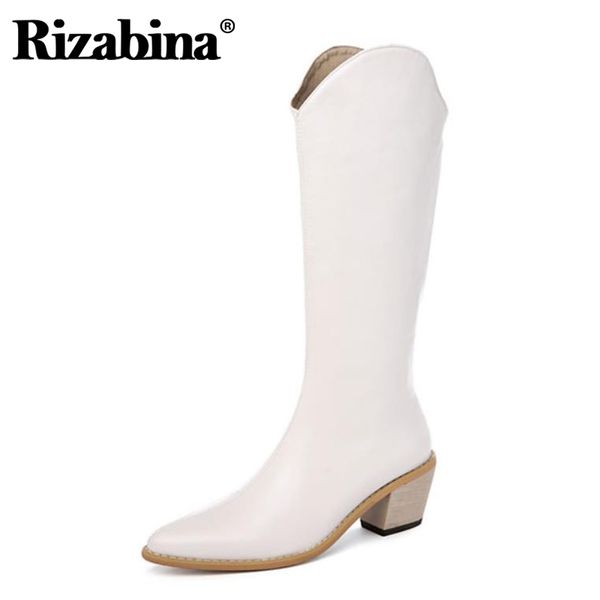 

rizabina new women half short boots women high heel winter shoes fashion warm shoes office lady zipper footwear size 34-46, Black