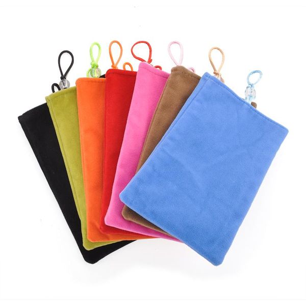 

universal velvet flannelette mobile phone soft cloth bag pouch sleeve case cove for iphone x 8 7 galaxy s9 s8 power bank