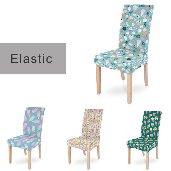 

stretch elastic cartoons chair cover spandex for wedding dining room office banquet housse de ice cream chairs covers 1pc