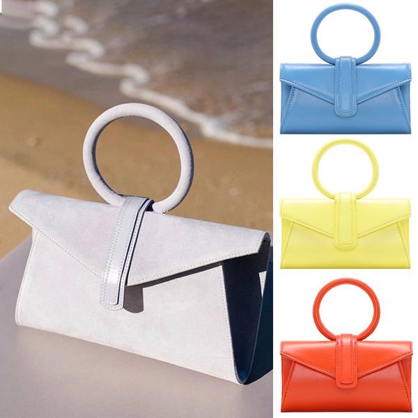 

2020 new envelope shoulder bag portable ring slung cow leather small pockets korea style luxury handbags women bags designer