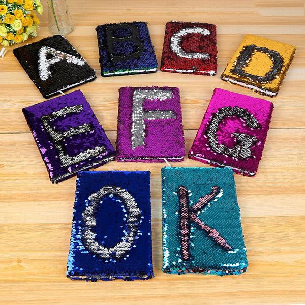 

fashion sequin letter notebook notepads tickler books fashion office school supplies stationery gift christmas gift dhc1732