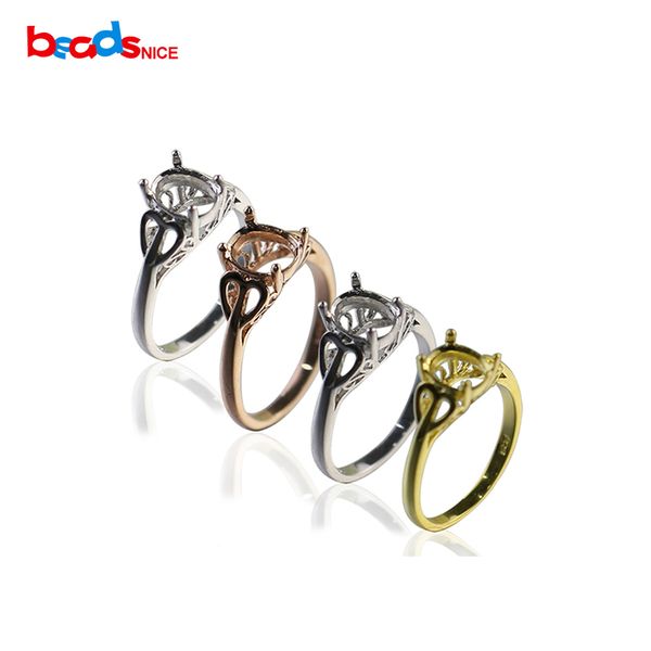 

beadsnice id27360 oval smi mount 925 sterling silver ring settings findings, Golden;silver