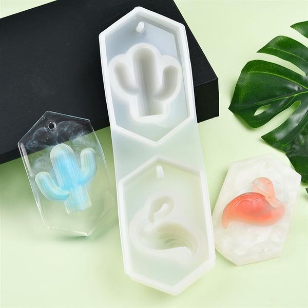 

diy flamingo cactus pendant resin mold epoxy uv silicone mould for resin jewelry making jewelry tools