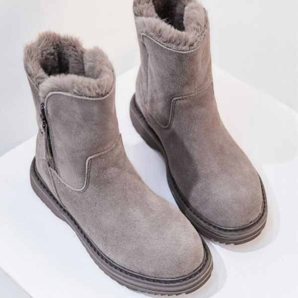 

flat boots women winter shoes 2020 short plush ankle boots ladies faux seude bota feminina warm fashion shoes black zapato mujer
