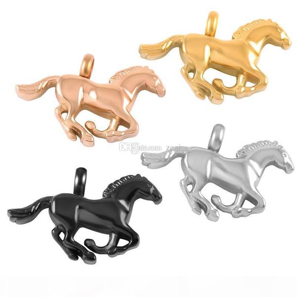 

cmj8669 1 3 5pcs lot sell polished horse design stainless steel cremation urn pendant necklace memorial jewlery, Silver